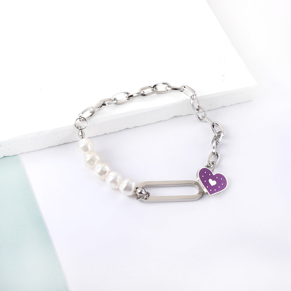 Purple Heart lock Bracelet