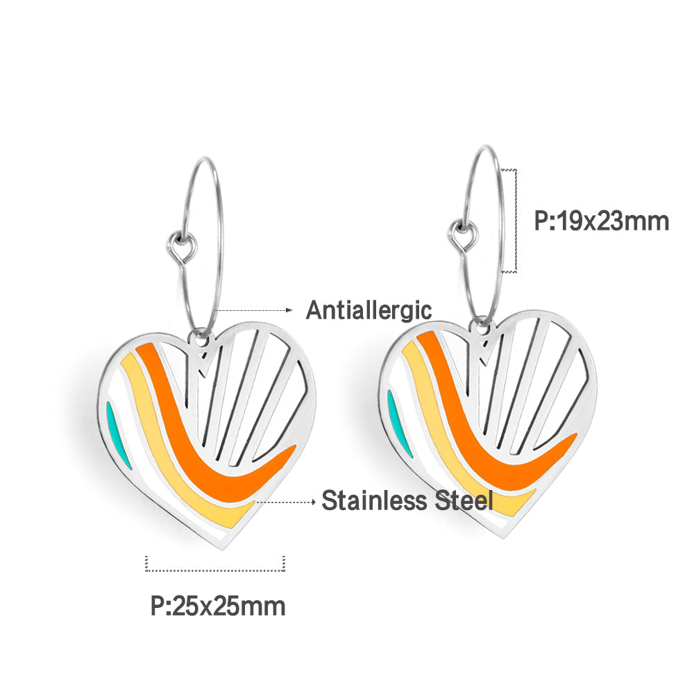 Heart Shaped Pastel Color Earring