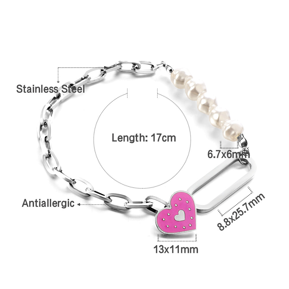 Purple Heart lock Bracelet