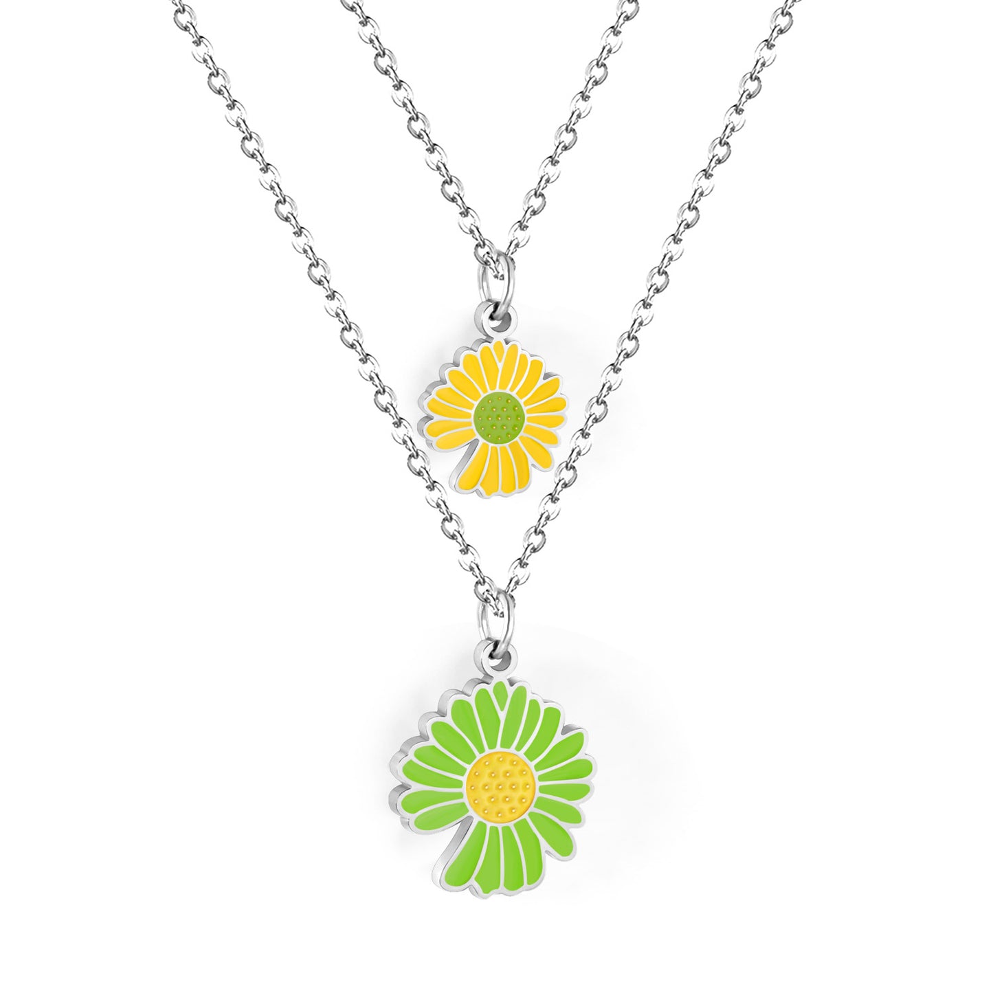 Double Flora Pendant Necklace