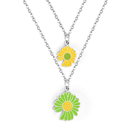 Double Flora Pendant Necklace