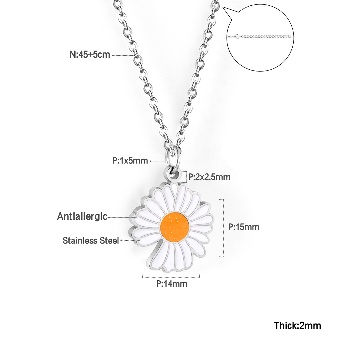 White Flora Pendant Necklace