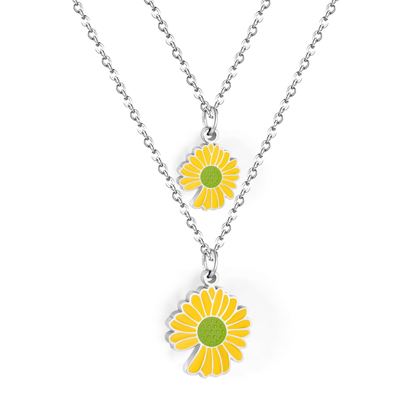 Yellow Flora Double Pendant Necklace