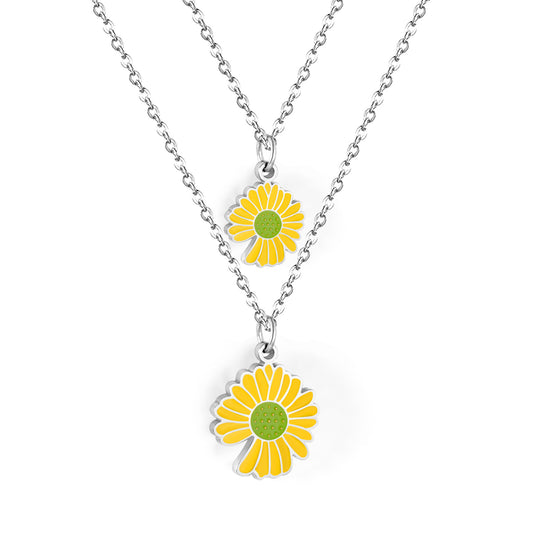 Yellow Flora Double Pendant Necklace