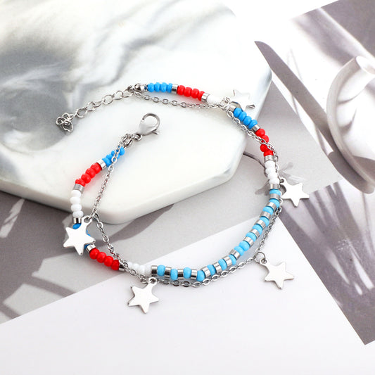 Multicolor Star & Beads Bracelet