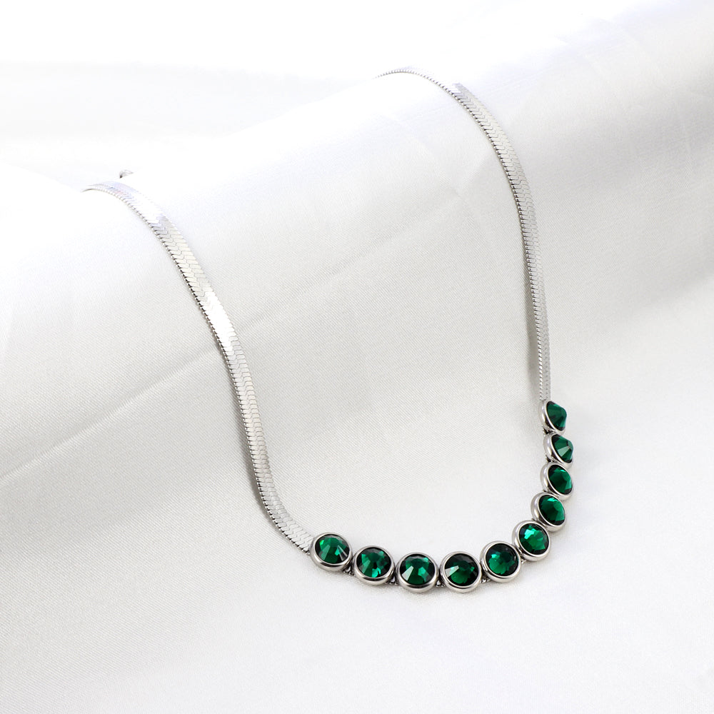 Emerald Colored Stone Necklace