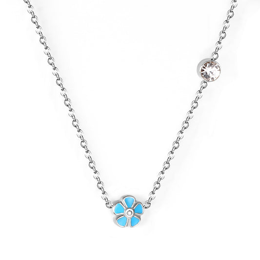 Miniature Blue Flora Necklace