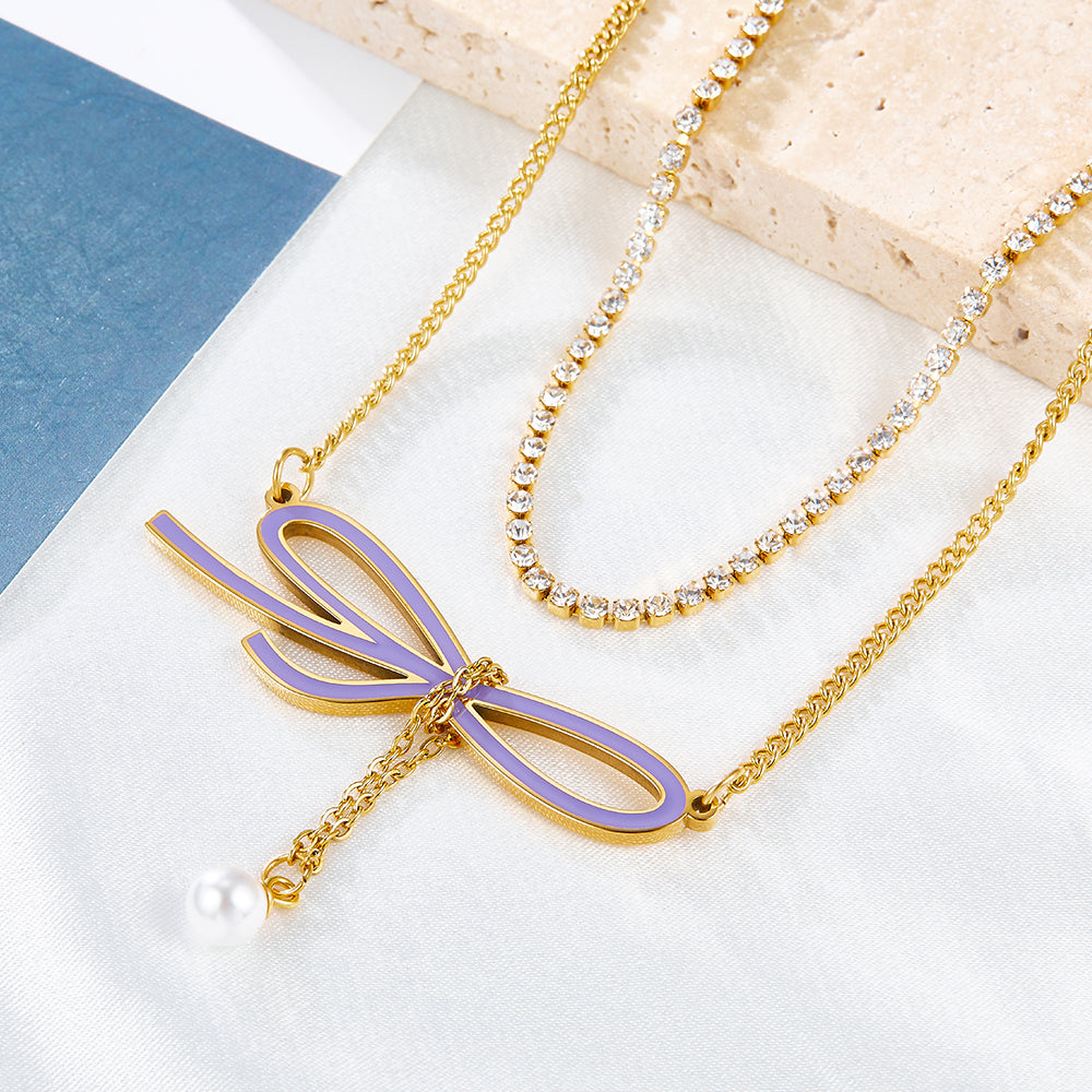 Purple Ribbon Pendant