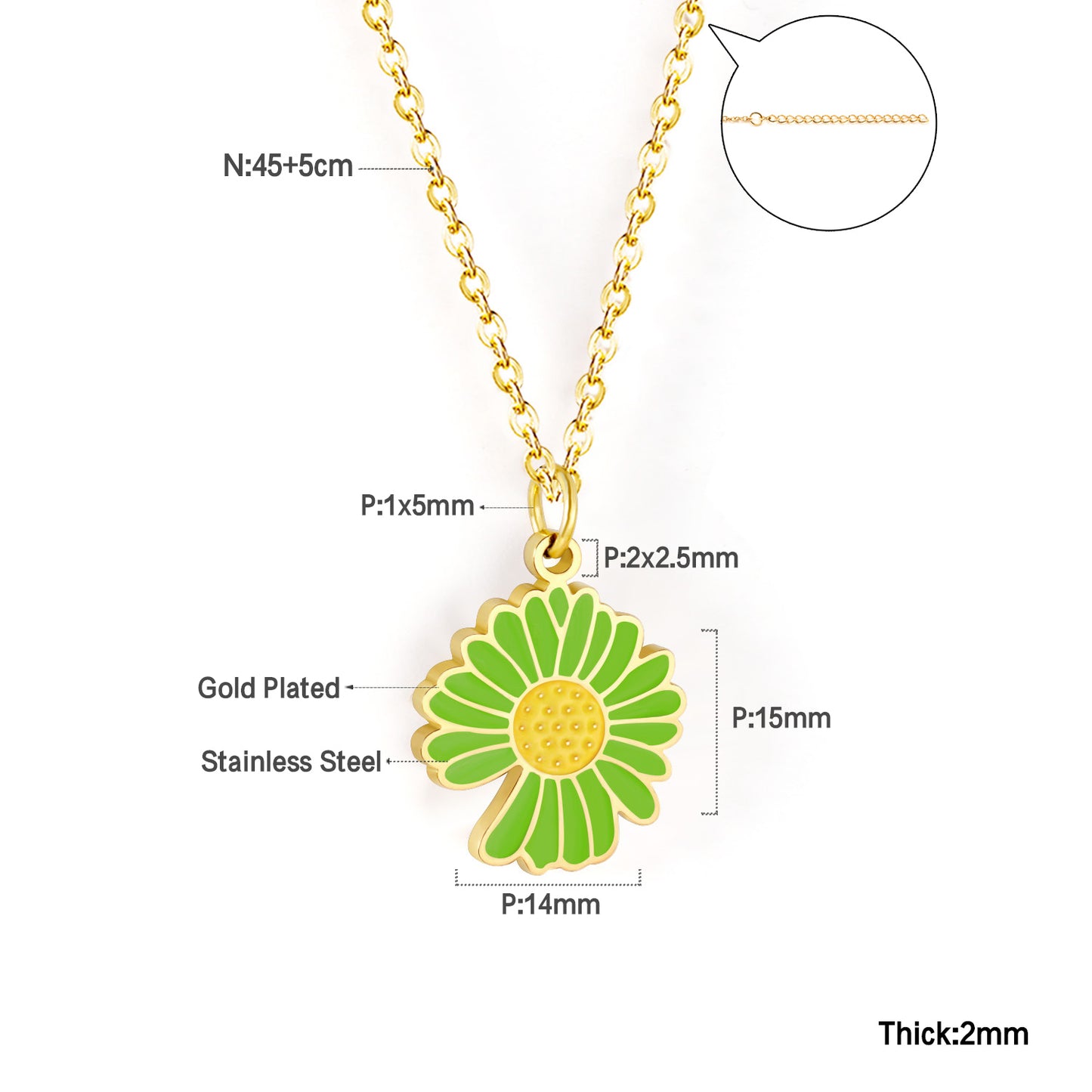 Green Flora Pendant Necklace