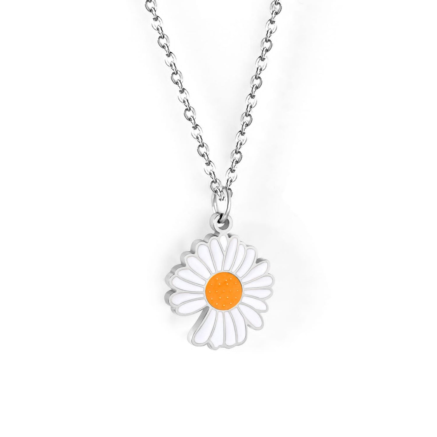 White Flora Pendant Necklace